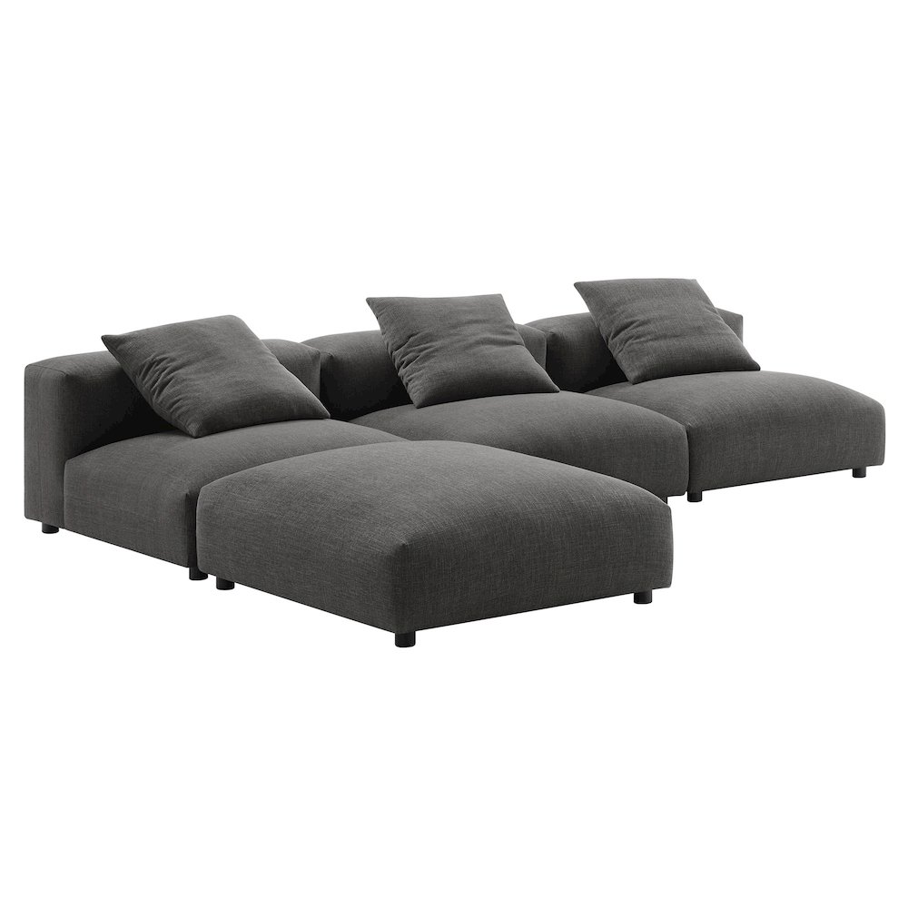 Solace 4-Piece Modular Upholstered Fabric Sectional Sofa. Picture 4