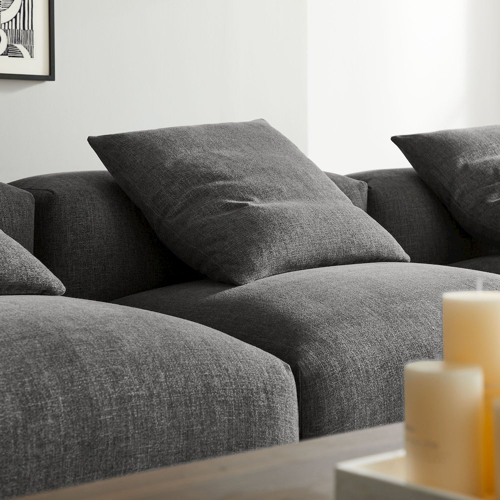 Solace 4-Piece Modular Upholstered Fabric Sectional Sofa. Picture 11