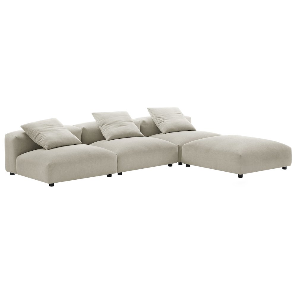 Solace 4-Piece Modular Upholstered Fabric Sectional Sofa. Picture 3