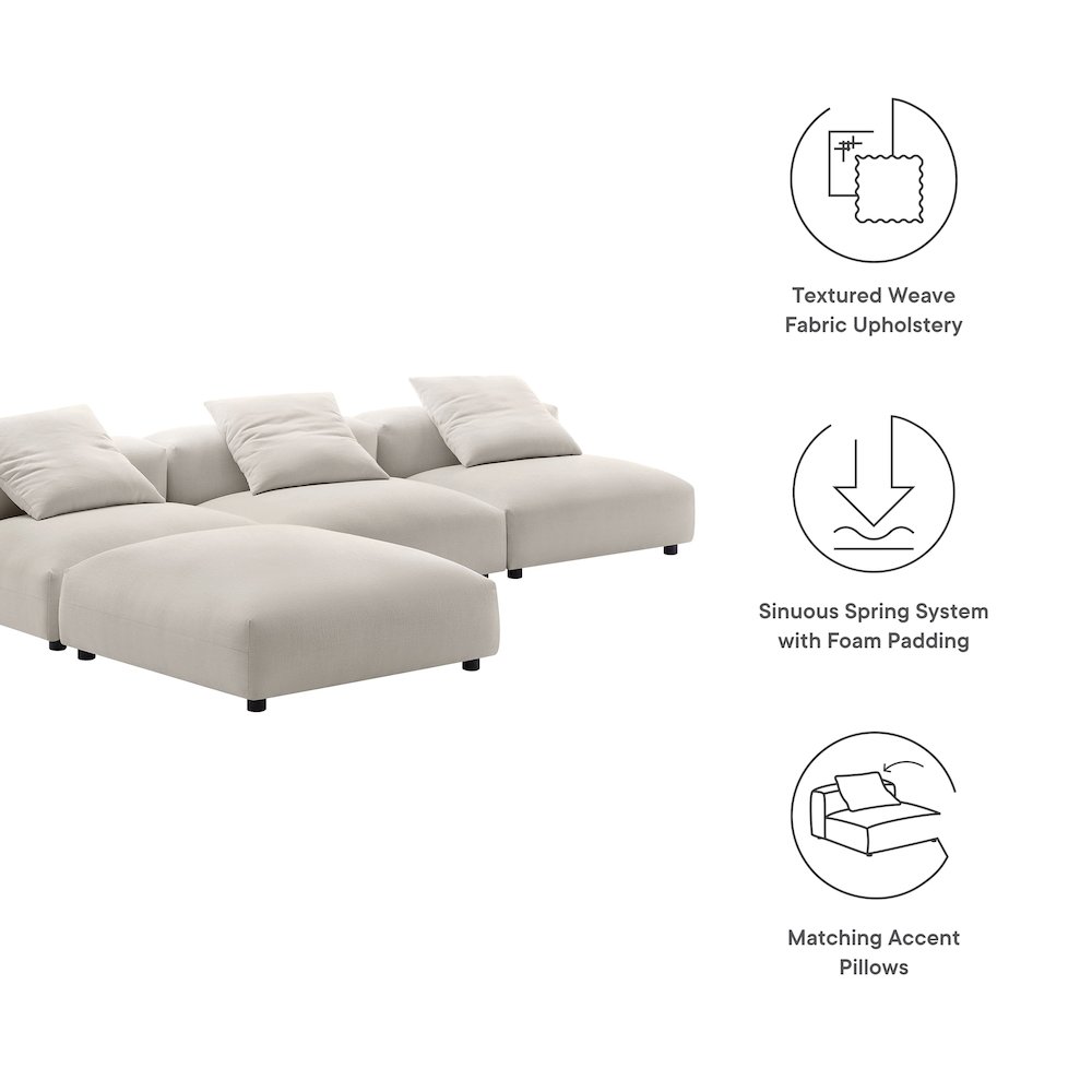 Solace 4-Piece Modular Upholstered Fabric Sectional Sofa. Picture 2