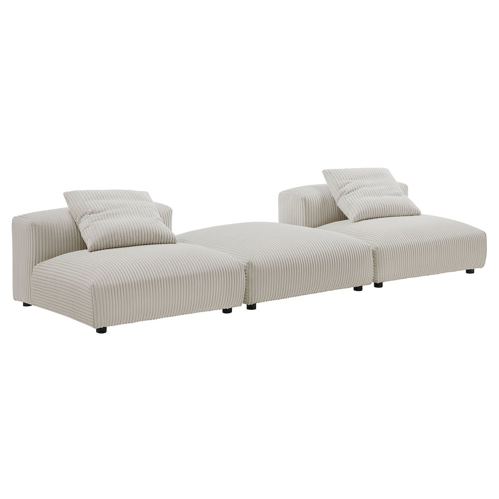 Solace 3-Piece Modular Corduroy Upholstered Sectional Sofa. Picture 1
