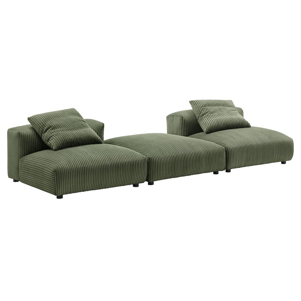 Solace 3-Piece Modular Corduroy Upholstered Sectional Sofa. Picture 1