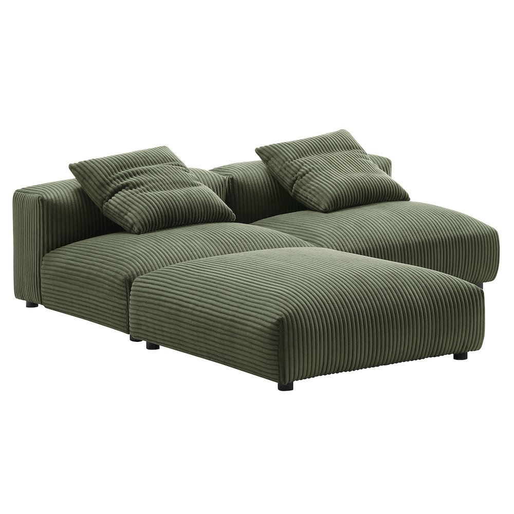 Solace 3-Piece Modular Corduroy Upholstered Sectional Sofa. Picture 6
