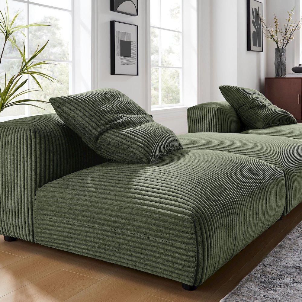 Solace 3-Piece Modular Corduroy Upholstered Sectional Sofa. Picture 13