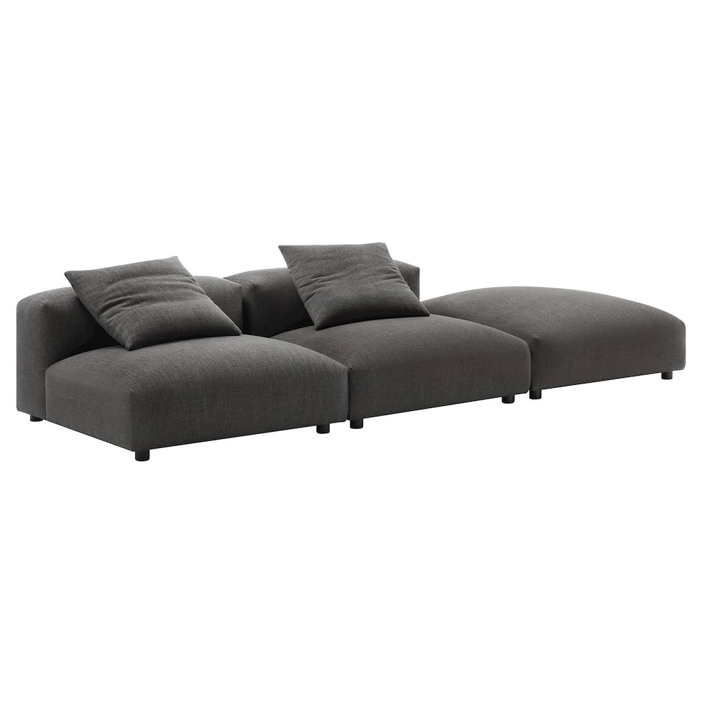 Solace 3-Piece Modular Upholstered Fabric Sectional Sofa. Picture 3