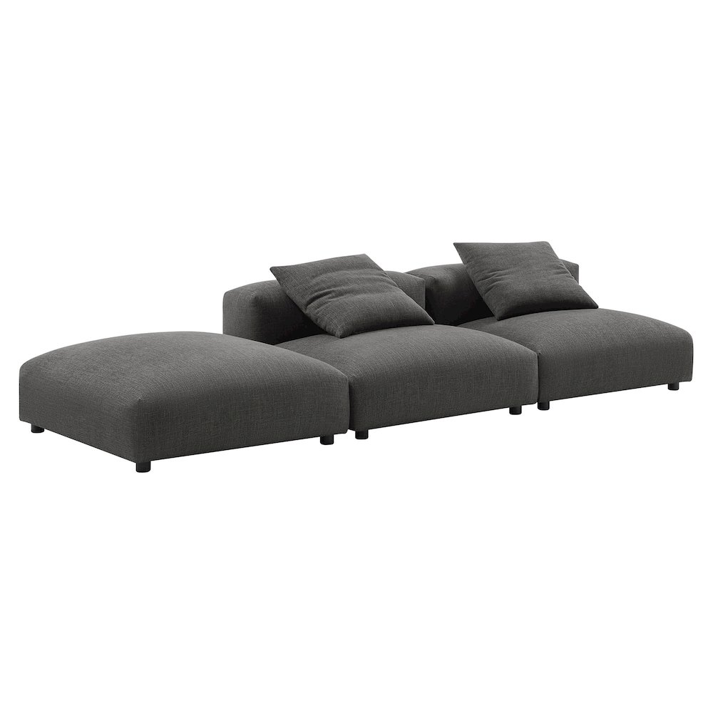 Solace 3-Piece Modular Upholstered Fabric Sectional Sofa. Picture 4