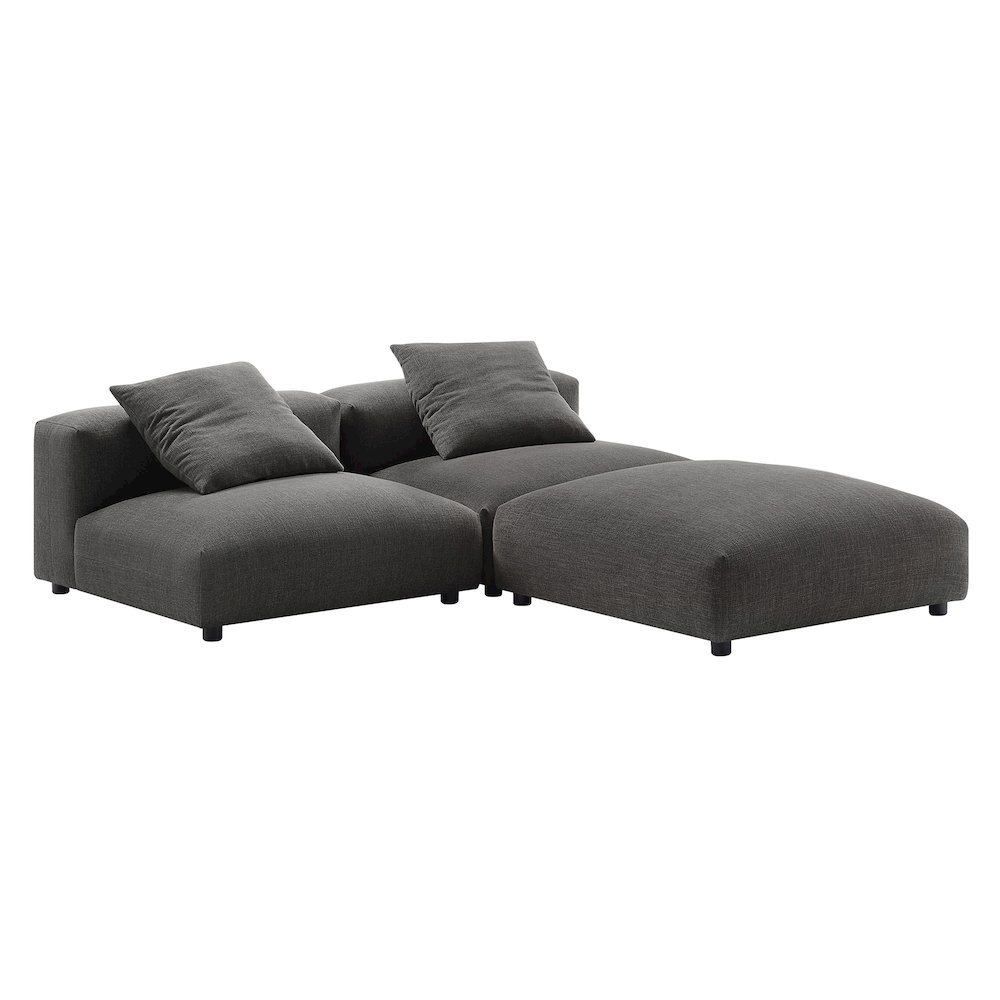 Solace 3-Piece Modular Upholstered Fabric Sectional Sofa. Picture 5