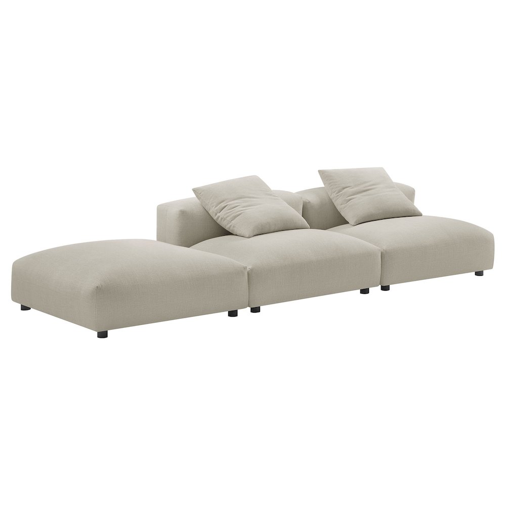 Solace 3-Piece Modular Upholstered Fabric Sectional Sofa. Picture 4
