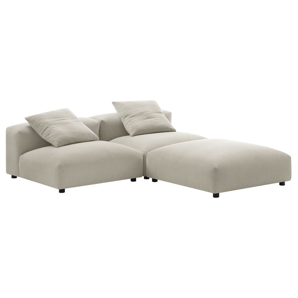 Solace 3-Piece Modular Upholstered Fabric Sectional Sofa. Picture 5