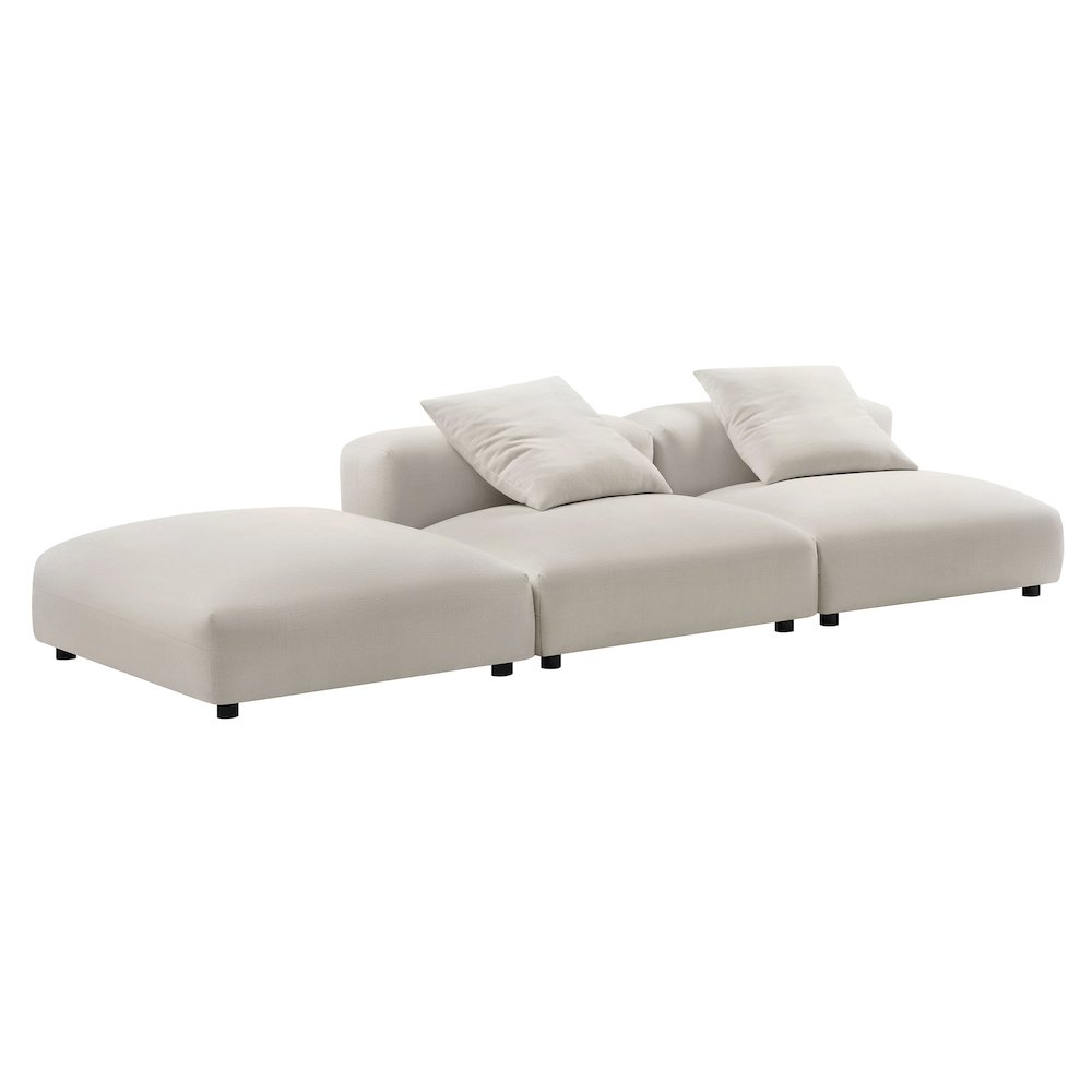Solace 3-Piece Modular Upholstered Fabric Sectional Sofa. Picture 4