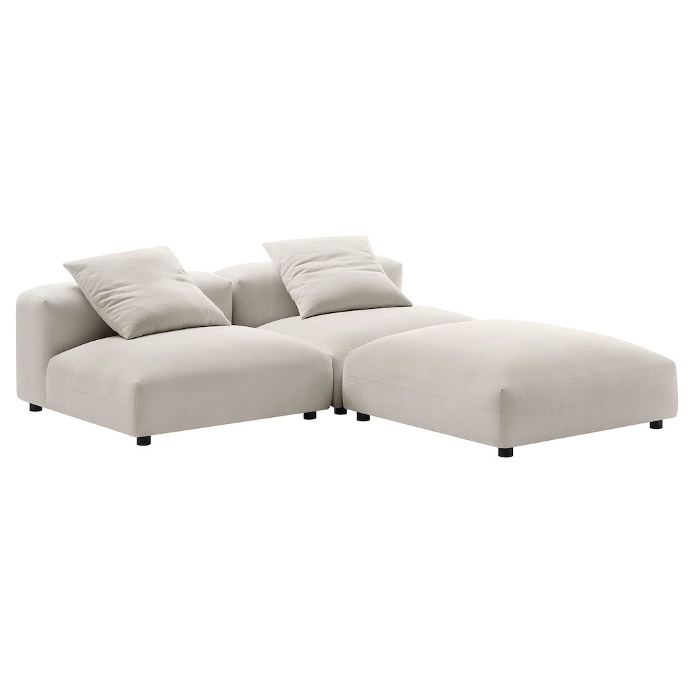 Solace 3-Piece Modular Upholstered Fabric Sectional Sofa. Picture 5