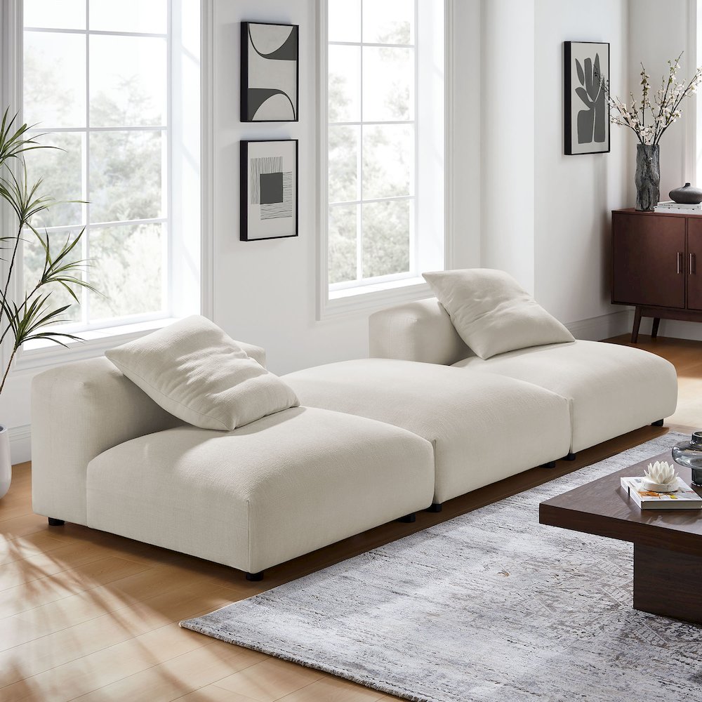 Solace 3-Piece Modular Upholstered Fabric Sectional Sofa. Picture 12