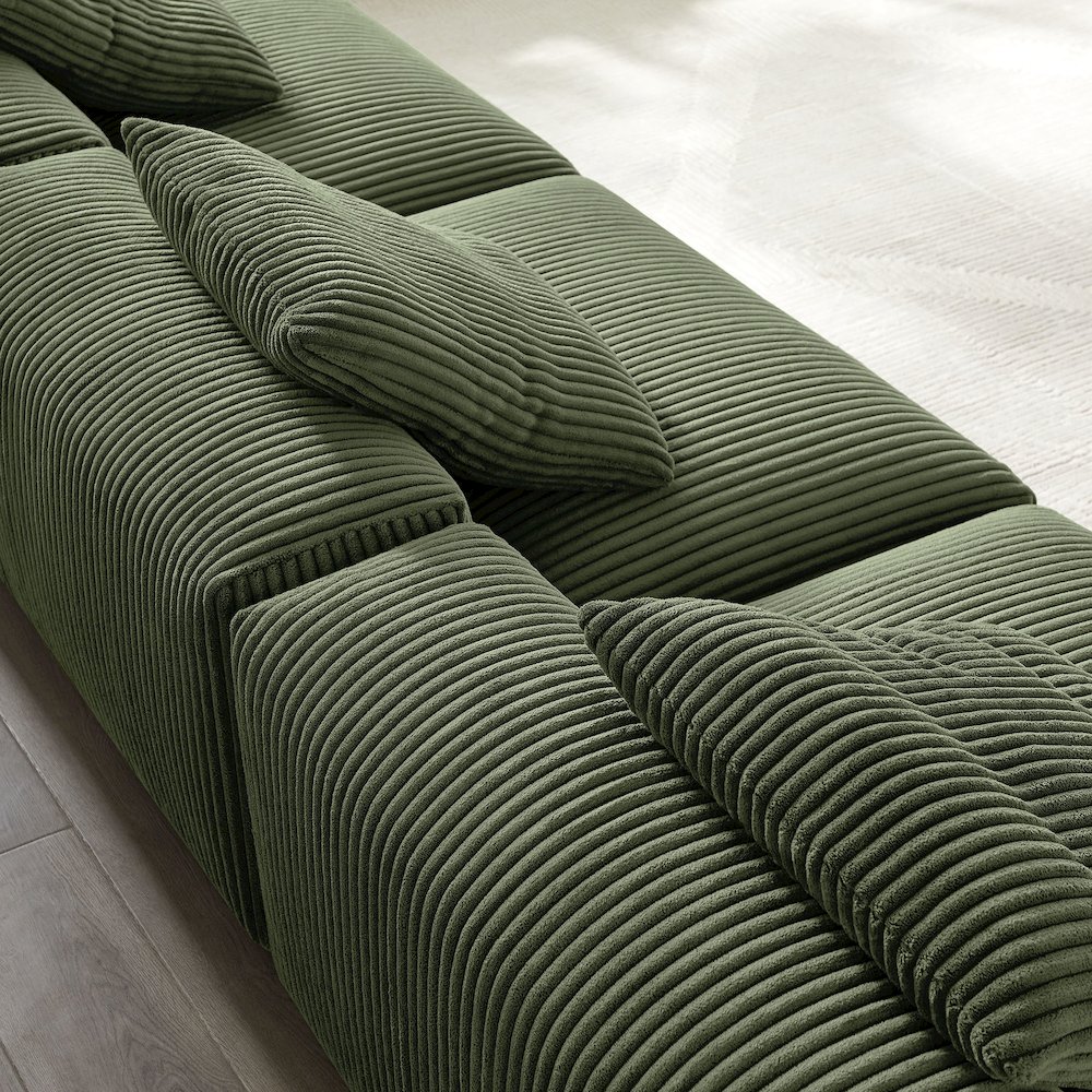 Solace 3-Piece Modular Corduroy Upholstered Sofa. Picture 8