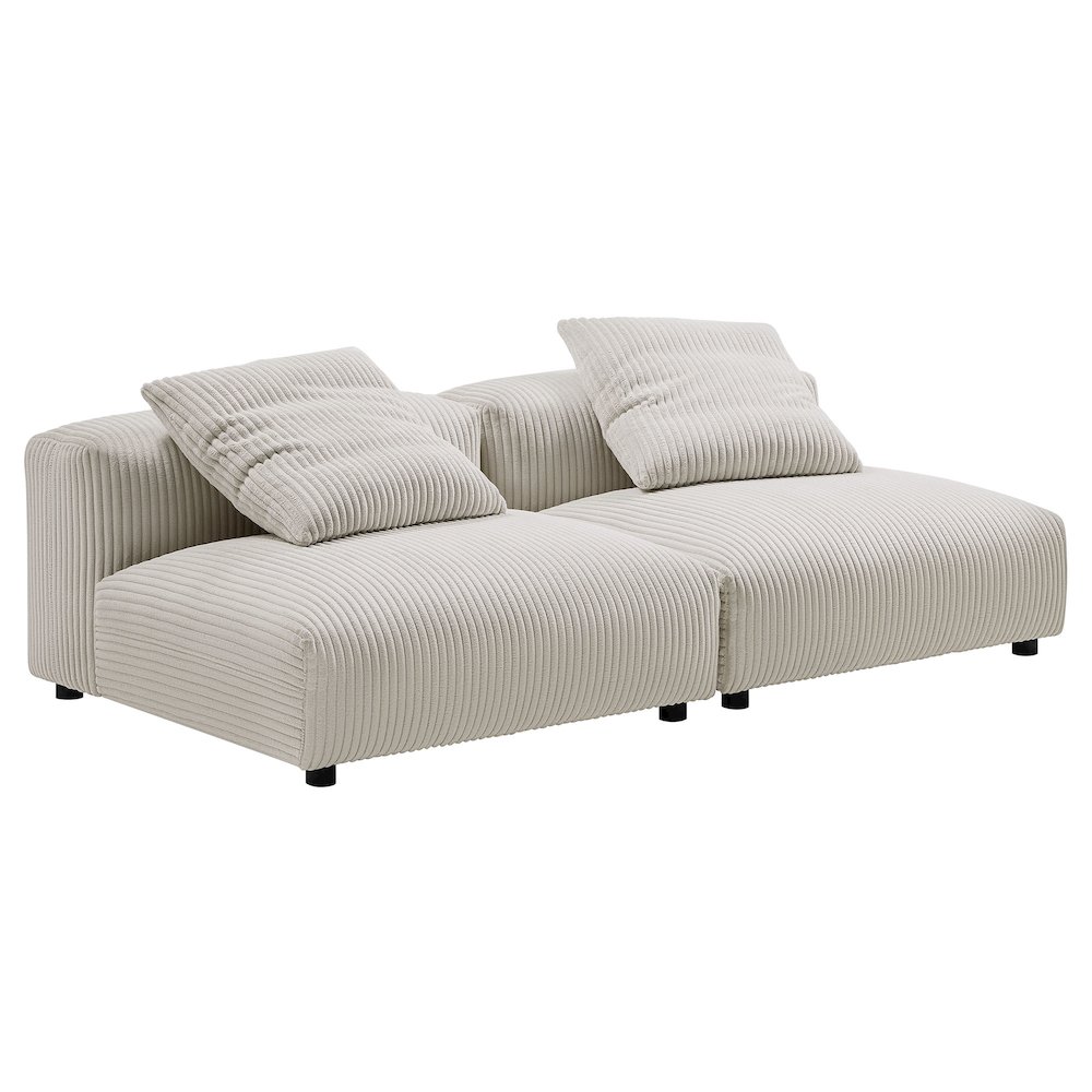 Solace 2-Piece Modular Corduroy Upholstered Sofa. Picture 1