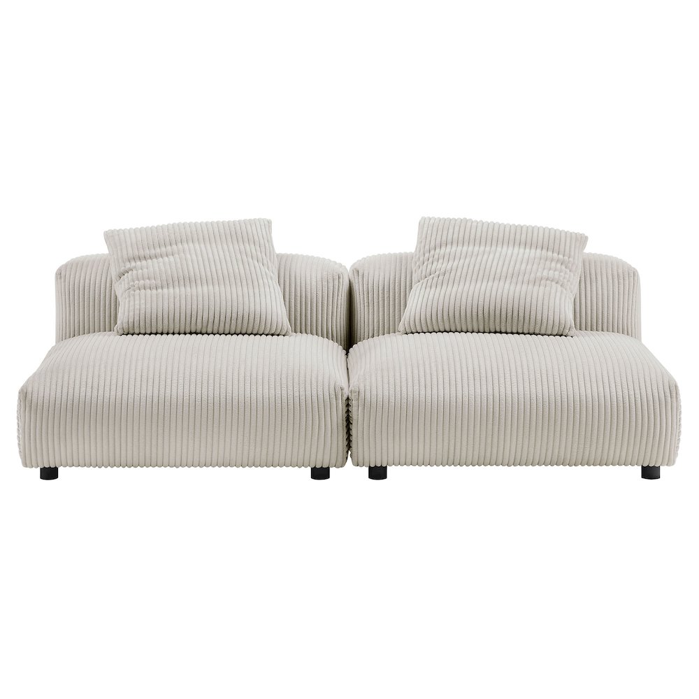 Solace 2-Piece Modular Corduroy Upholstered Sofa. Picture 5