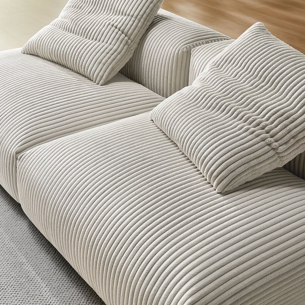 Solace 2-Piece Modular Corduroy Upholstered Sofa. Picture 8
