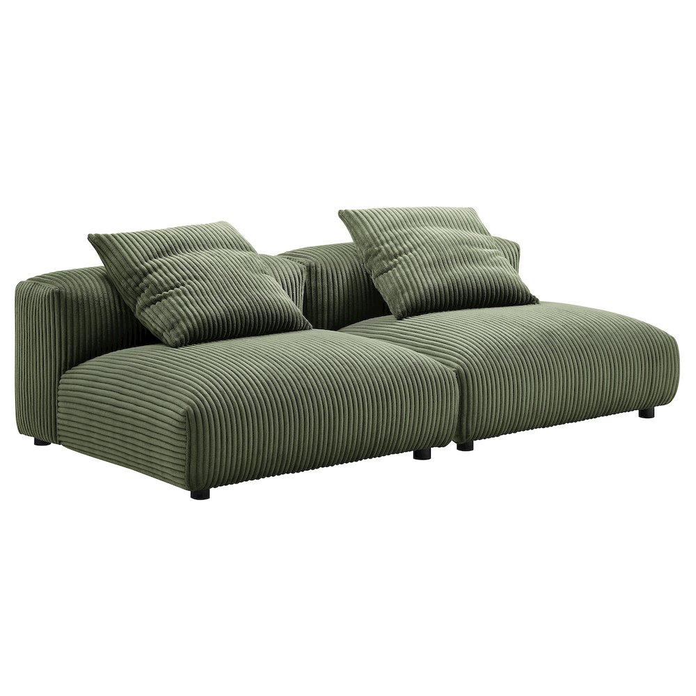 Solace 2-Piece Modular Corduroy Upholstered Sofa. Picture 1
