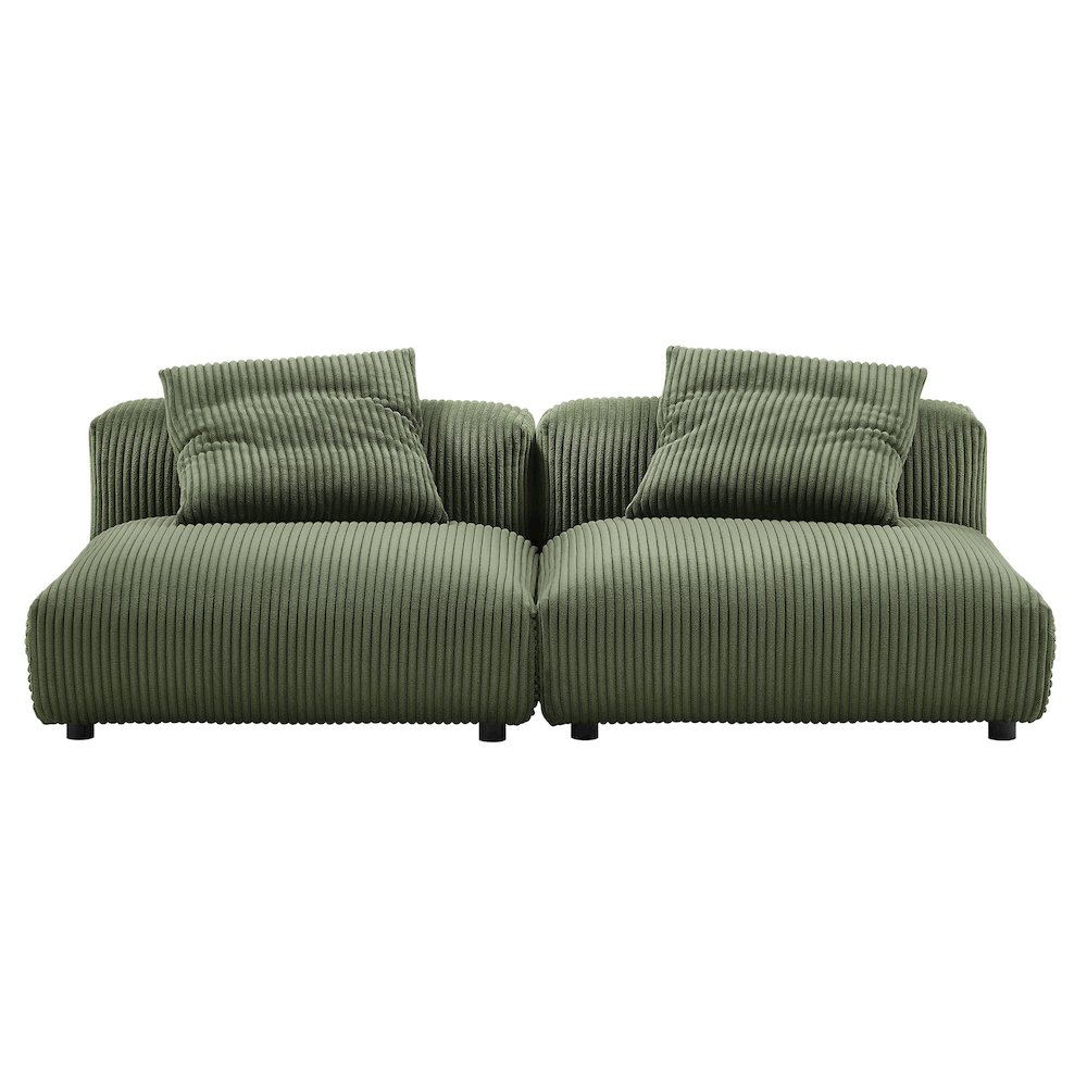 Solace 2-Piece Modular Corduroy Upholstered Sofa. Picture 5