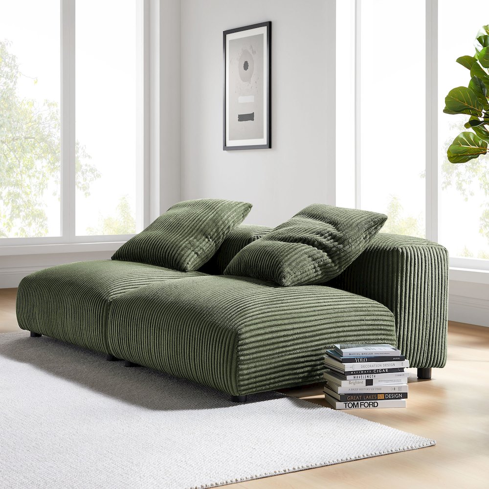 Solace 2-Piece Modular Corduroy Upholstered Sofa. Picture 7