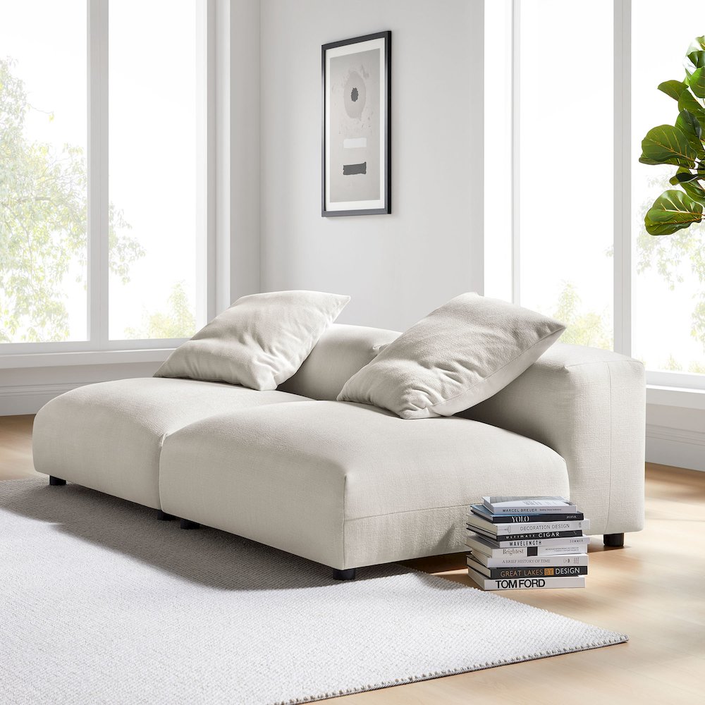 Solace 2-Piece Modular Upholstered Fabric Sofa. Picture 7