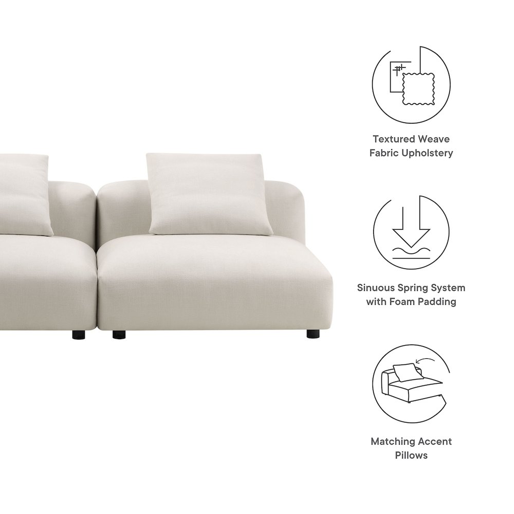 Solace 2-Piece Modular Upholstered Fabric Sofa. Picture 2