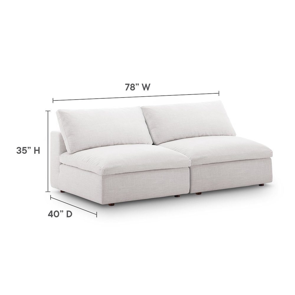 Commix Down Filled Overstuffed 2-Piece Armless Sectional Loveseat. Picture 3