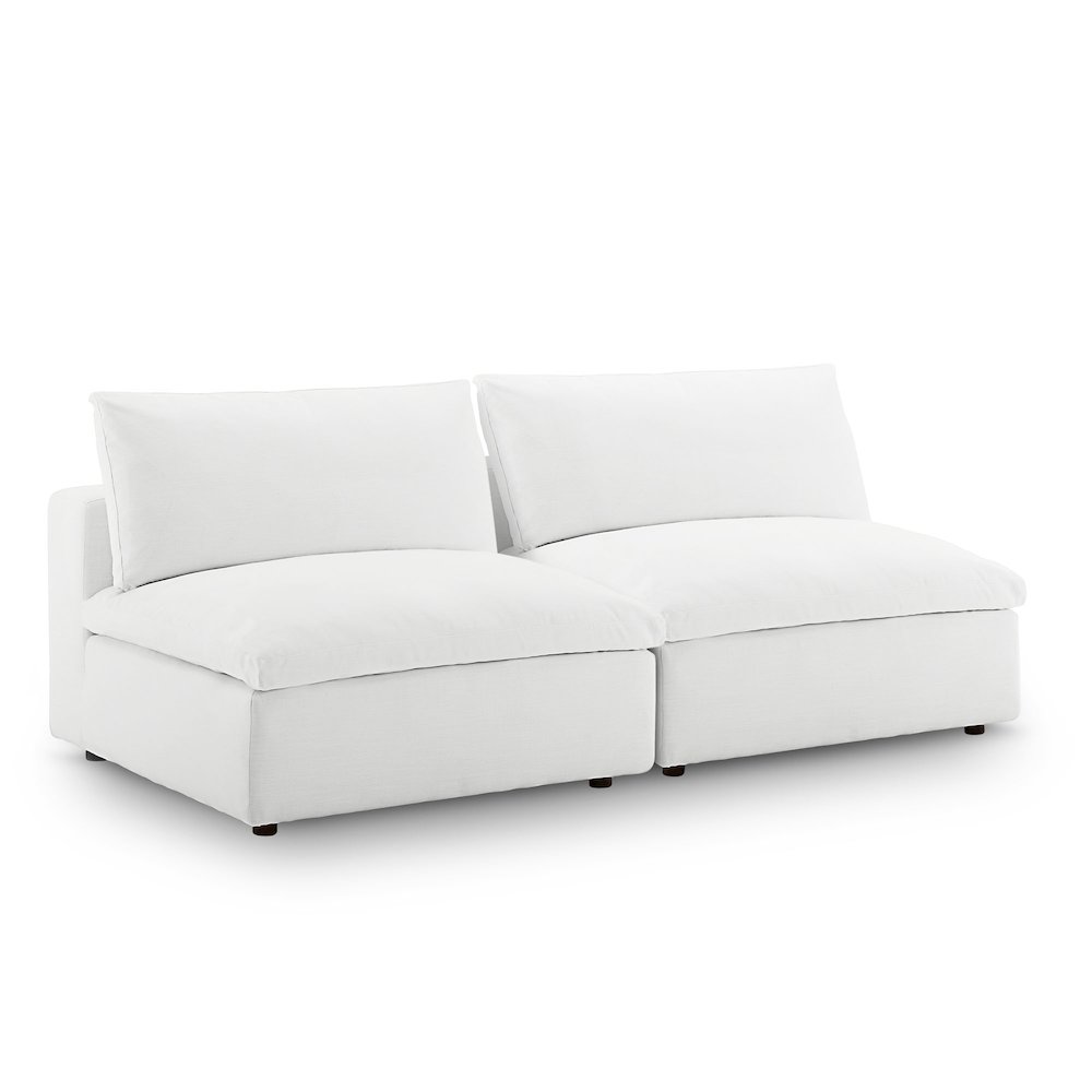 Commix Down Filled Overstuffed 2-Piece Armless Sectional Loveseat. Picture 1