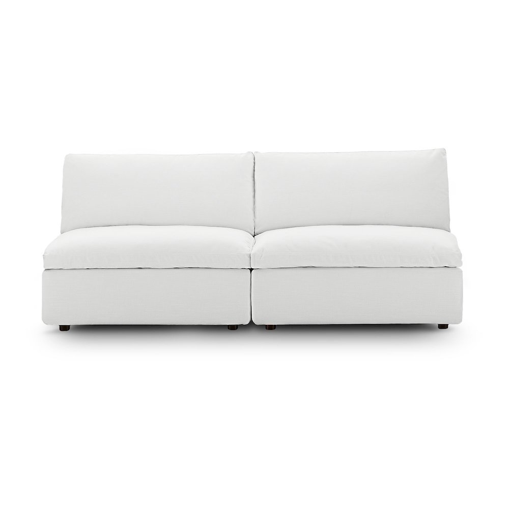 Commix Down Filled Overstuffed 2-Piece Armless Sectional Loveseat. Picture 4