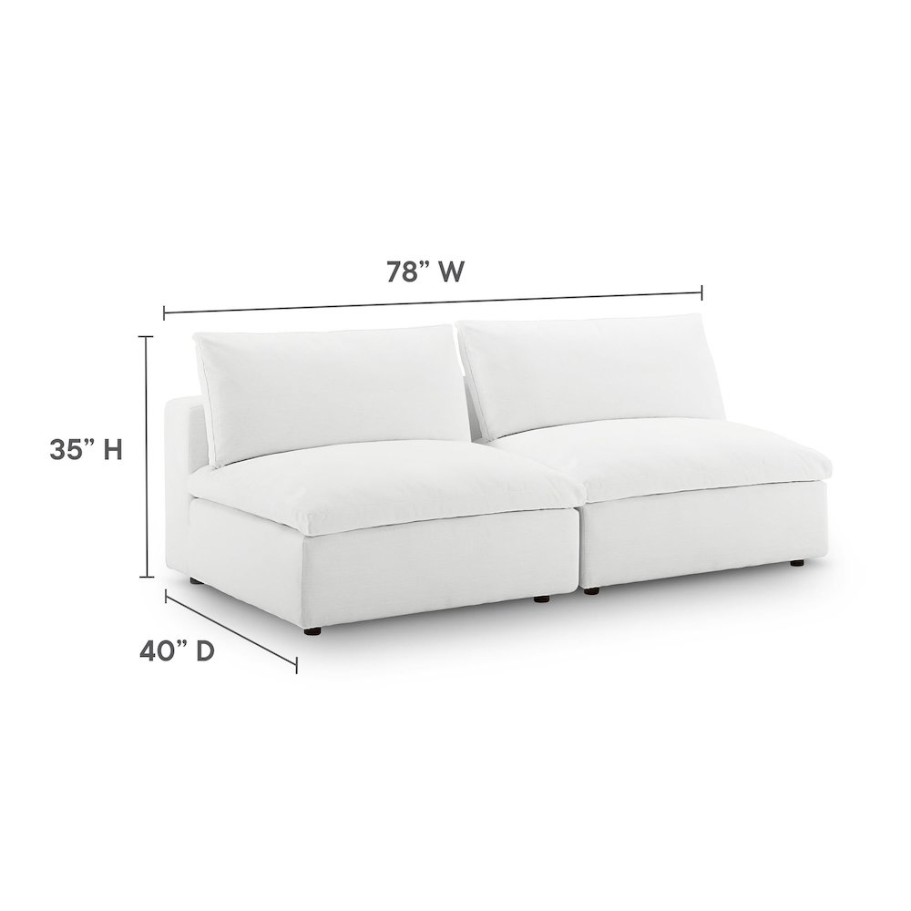 Commix Down Filled Overstuffed 2-Piece Armless Sectional Loveseat. Picture 2