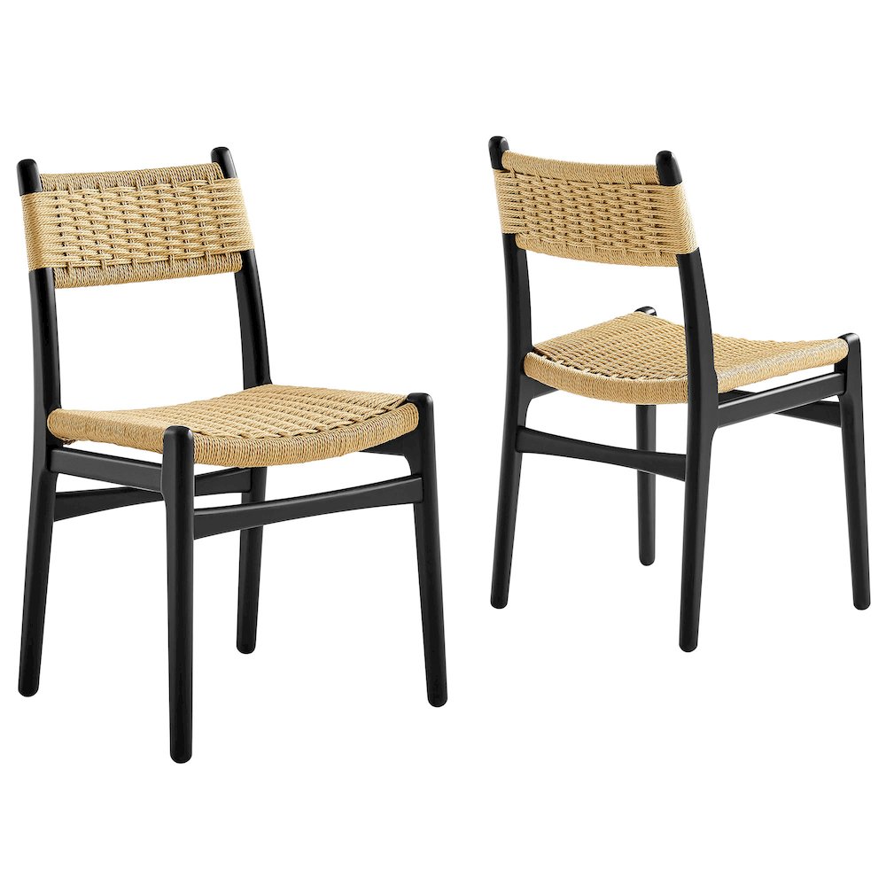 Wynn Rope and Wood Dining Side Chairs Set of 2. Picture 1