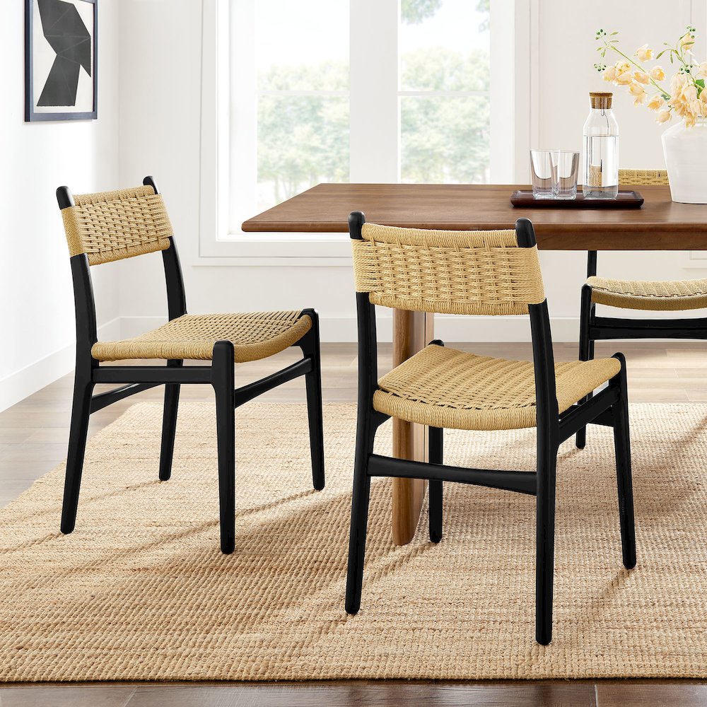 Wynn Rope and Wood Dining Side Chairs Set of 2. Picture 10
