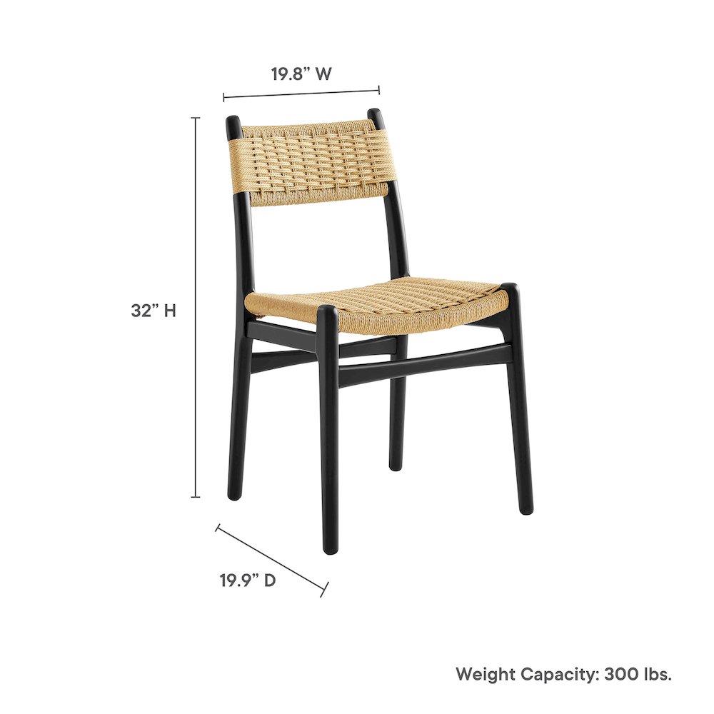 Wynn Rope and Wood Dining Side Chairs Set of 2. Picture 3