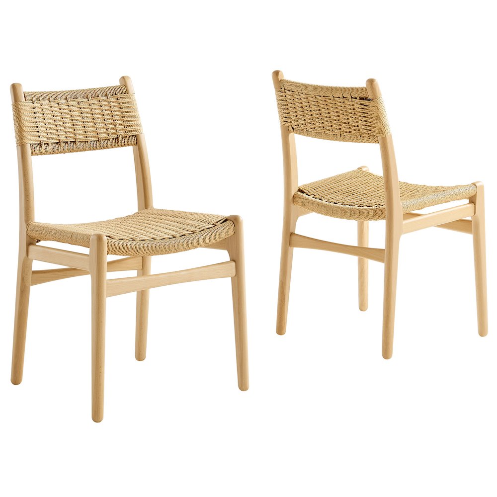Wynn Rope and Wood Dining Side Chairs Set of 2. Picture 1