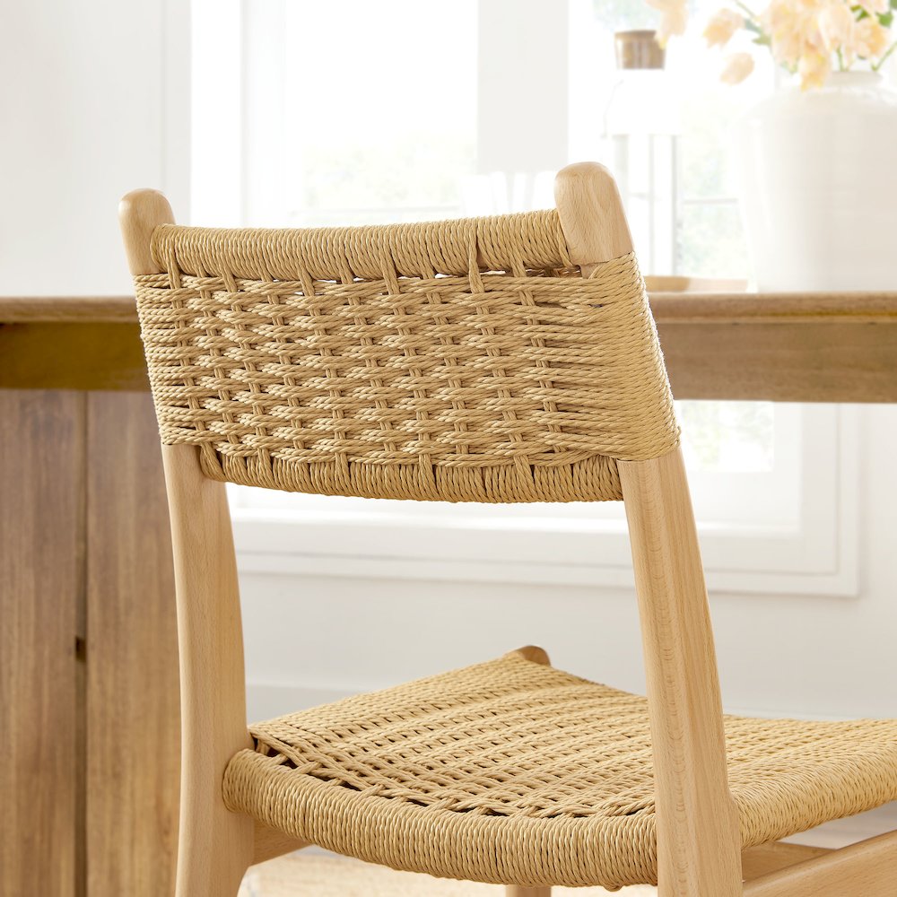 Wynn Rope and Wood Dining Side Chairs Set of 2. Picture 11
