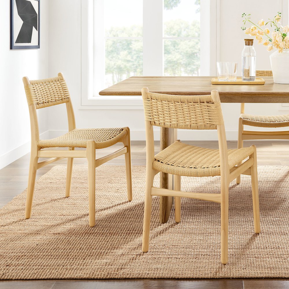 Wynn Rope and Wood Dining Side Chairs Set of 2. Picture 10
