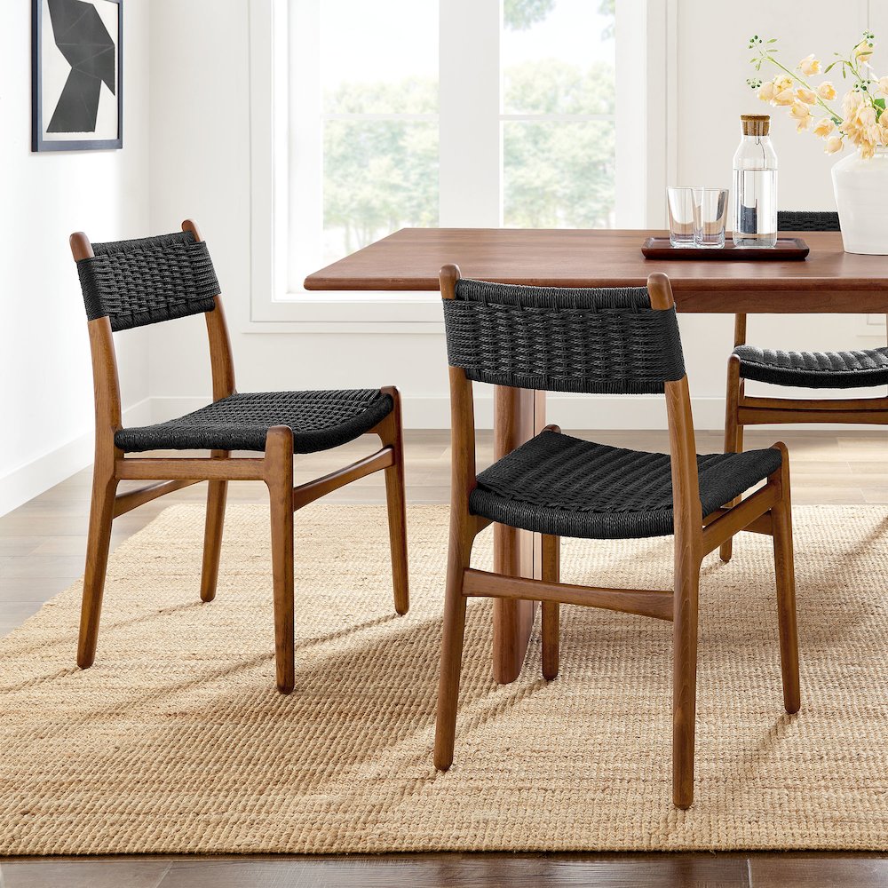 Wynn Rope and Wood Dining Side Chairs Set of 2. Picture 10