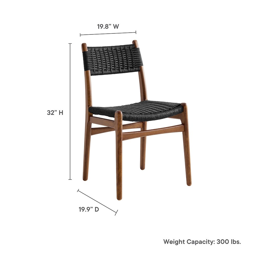 Wynn Rope and Wood Dining Side Chairs Set of 2. Picture 3