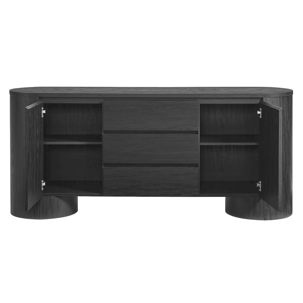 Duval 71" Rounded Sideboard Storage Cabinet. Picture 6