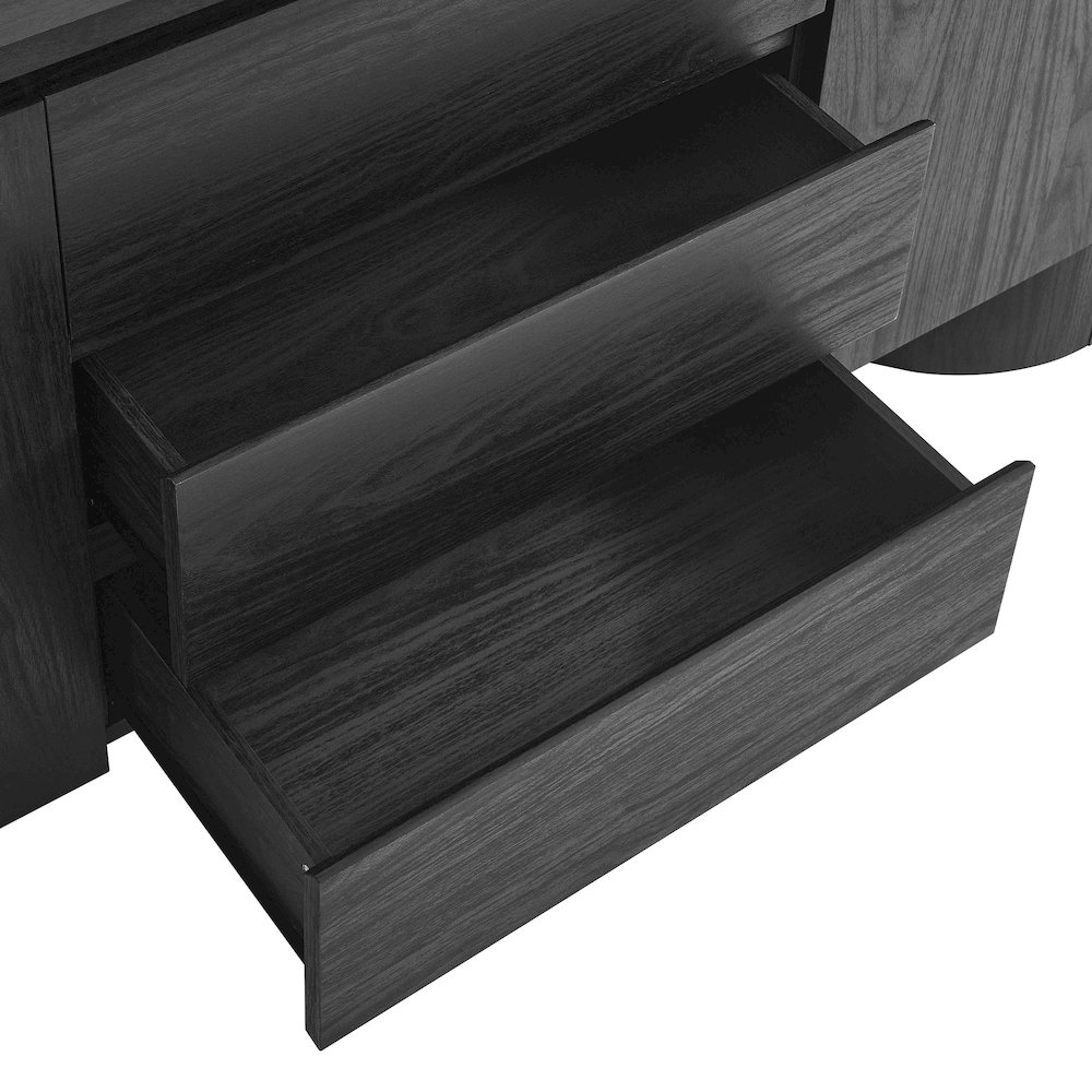 Duval 71" Rounded Sideboard Storage Cabinet. Picture 7
