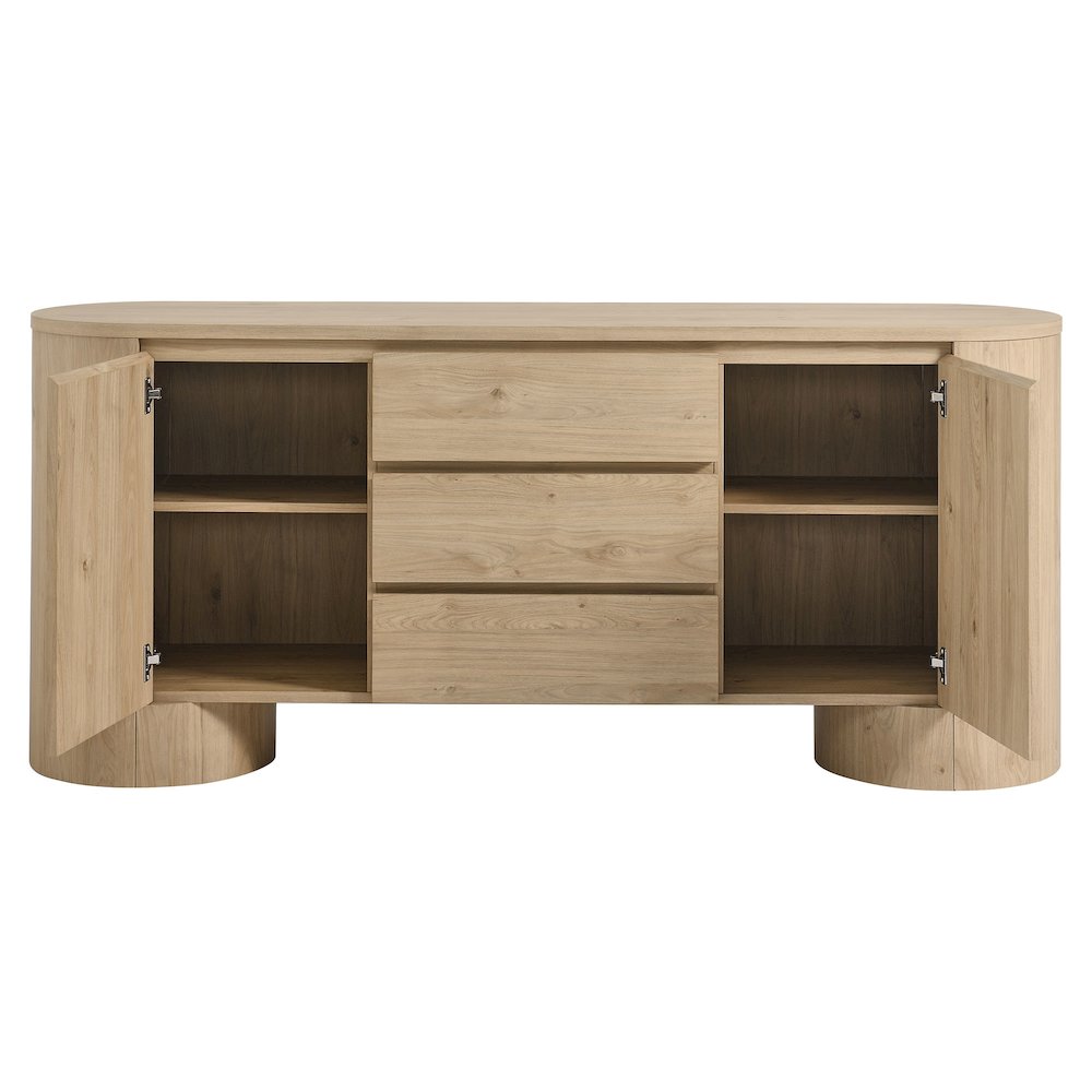 Duval 71" Rounded Sideboard Storage Cabinet. Picture 6