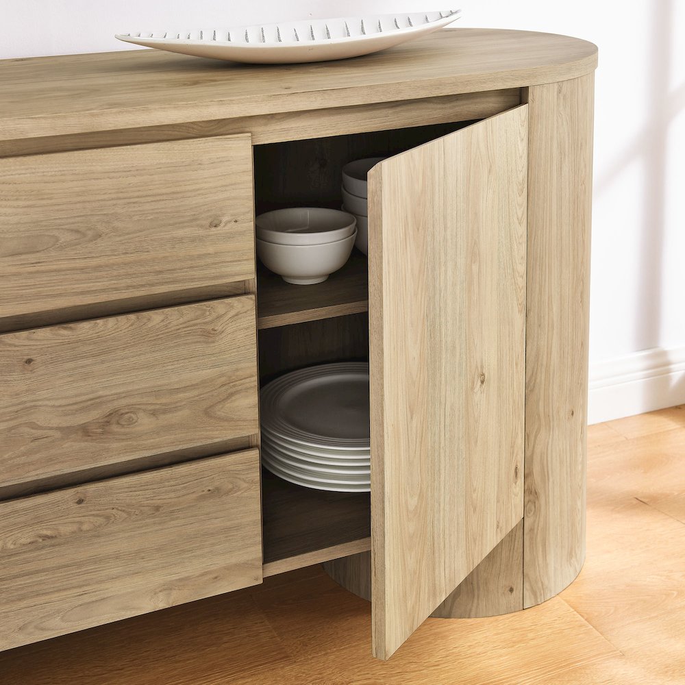 Duval 71" Rounded Sideboard Storage Cabinet. Picture 11