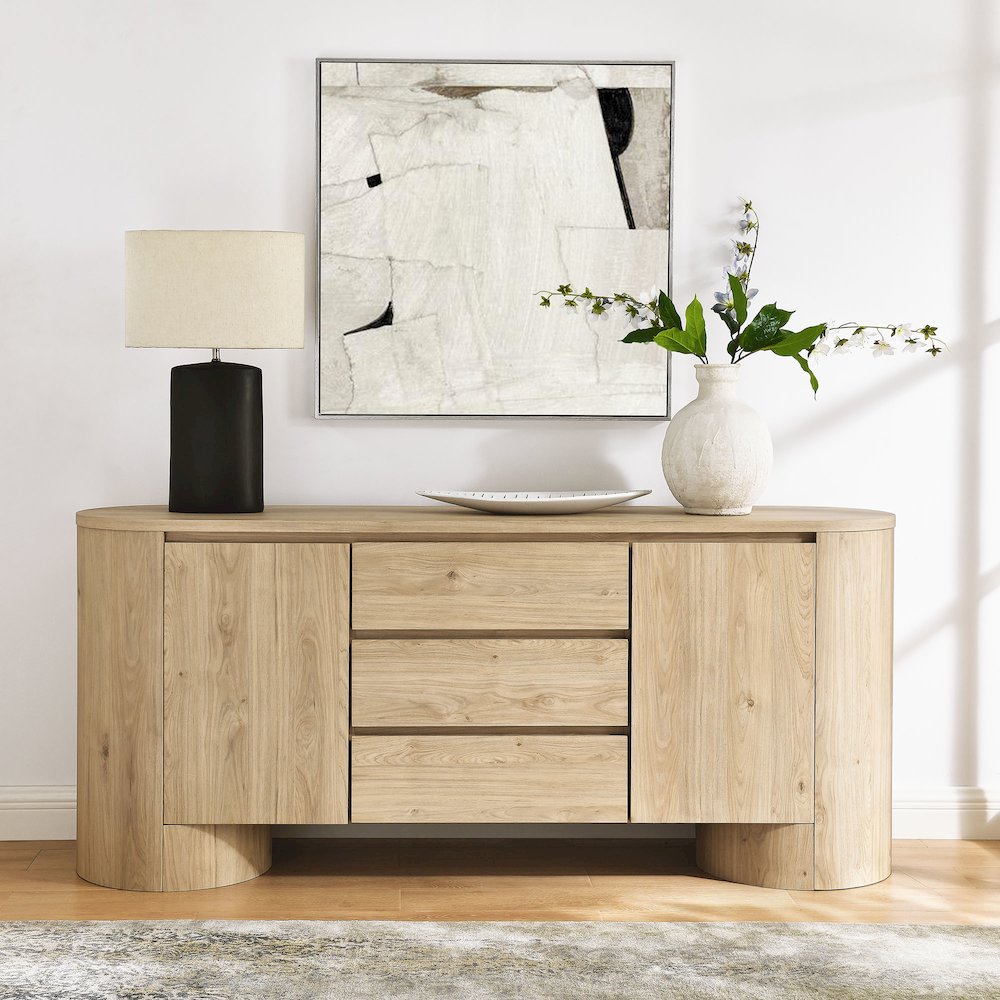 Duval 71" Rounded Sideboard Storage Cabinet. Picture 10