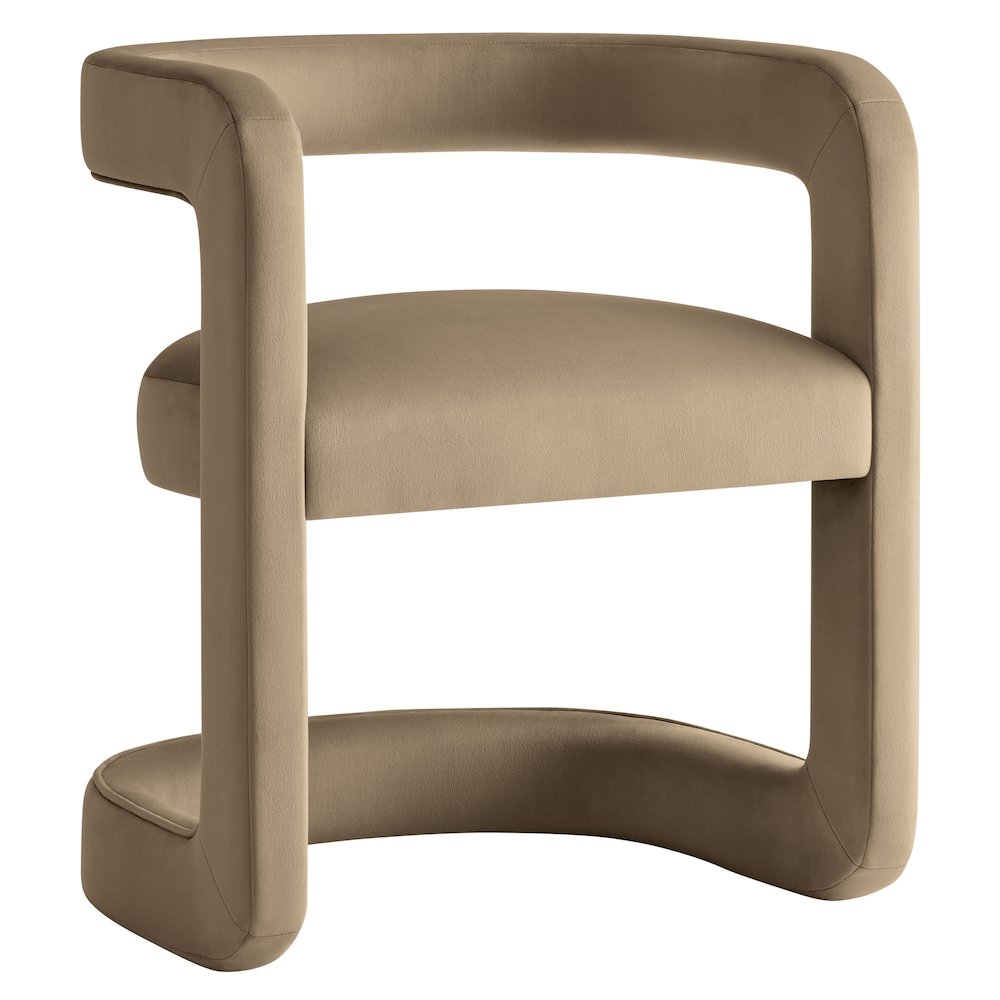 Winslow Barrel Performance Velvet Dining Chair. Picture 1
