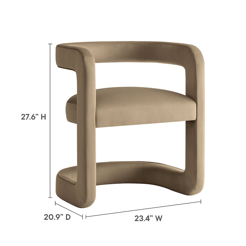 Winslow Barrel Performance Velvet Dining Chair. Picture 3
