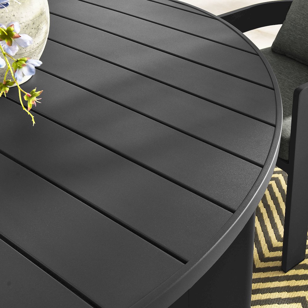 Tahoe Round Outdoor Patio Aluminum Dining Table. Picture 8