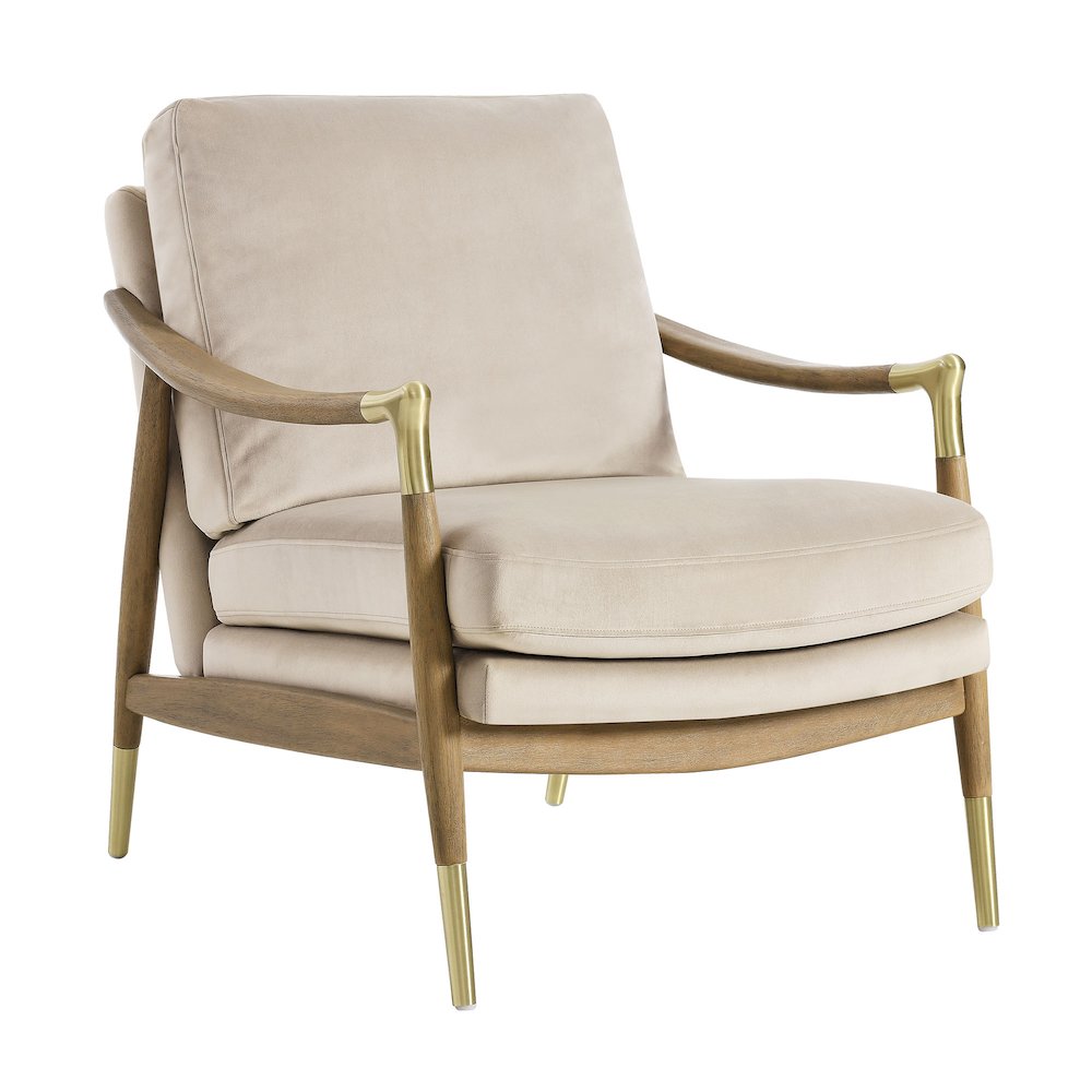 Langford Performance Velvet Accent Armchair. Picture 1