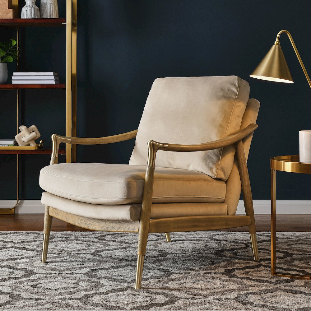 Langford Performance Velvet Accent Armchair. Picture 8