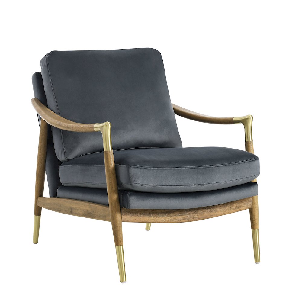 Langford Performance Velvet Accent Armchair. Picture 1