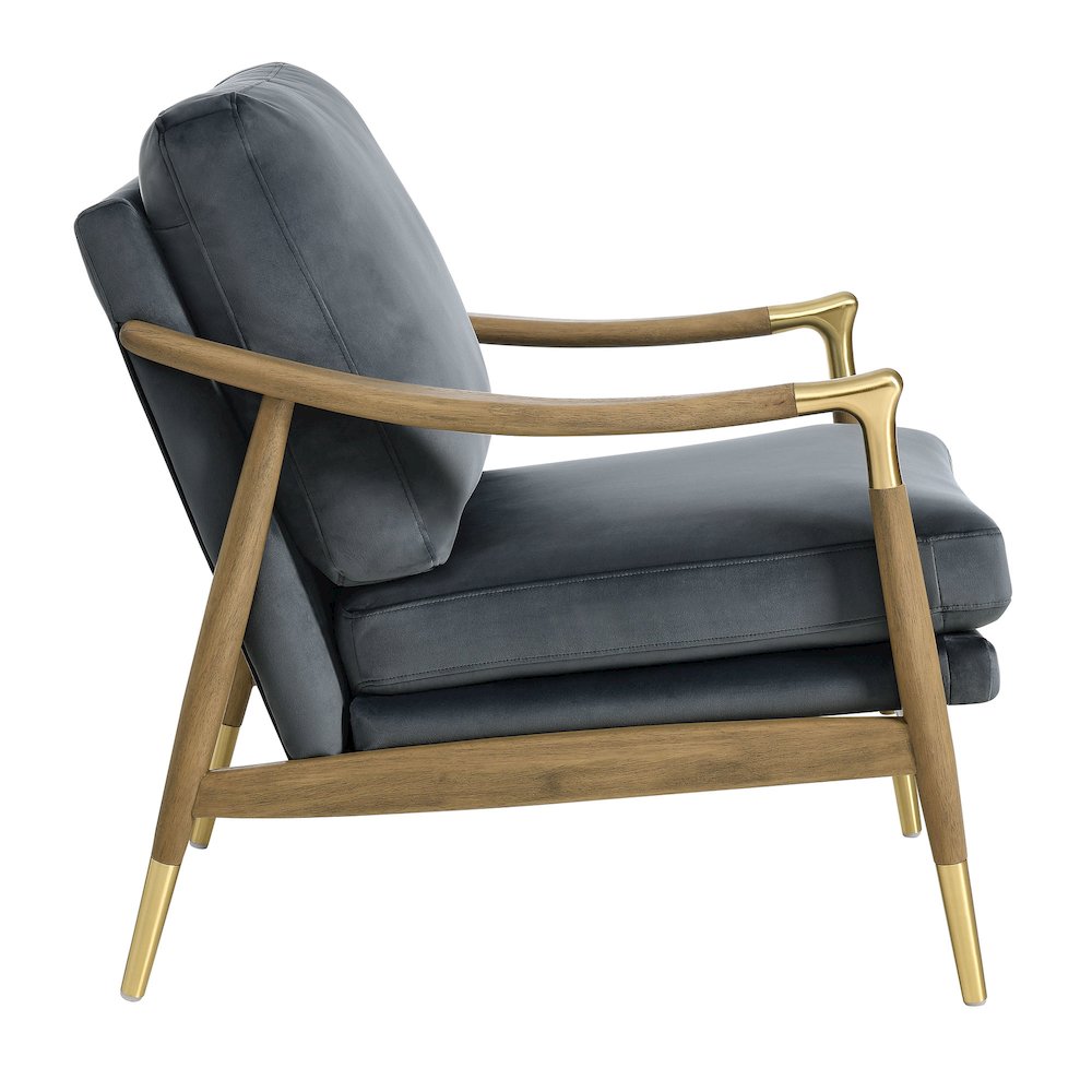 Langford Performance Velvet Accent Armchair. Picture 4