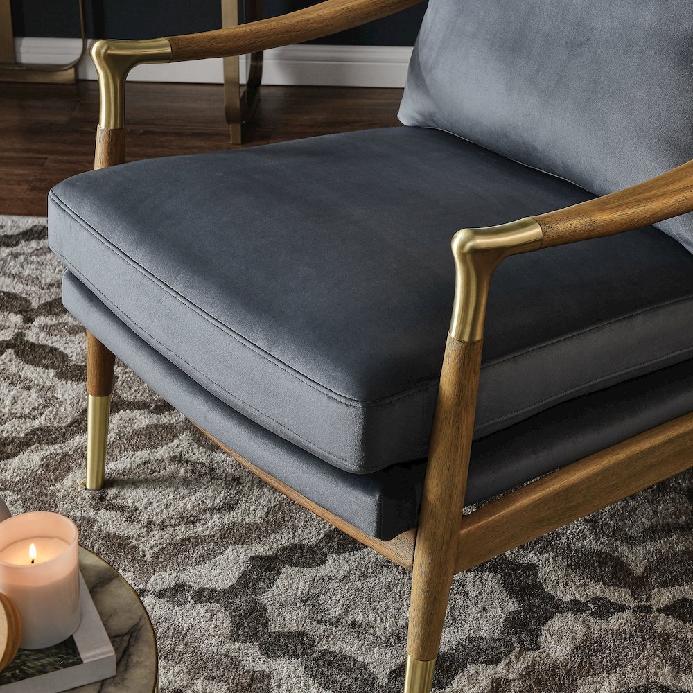 Langford Performance Velvet Accent Armchair. Picture 9